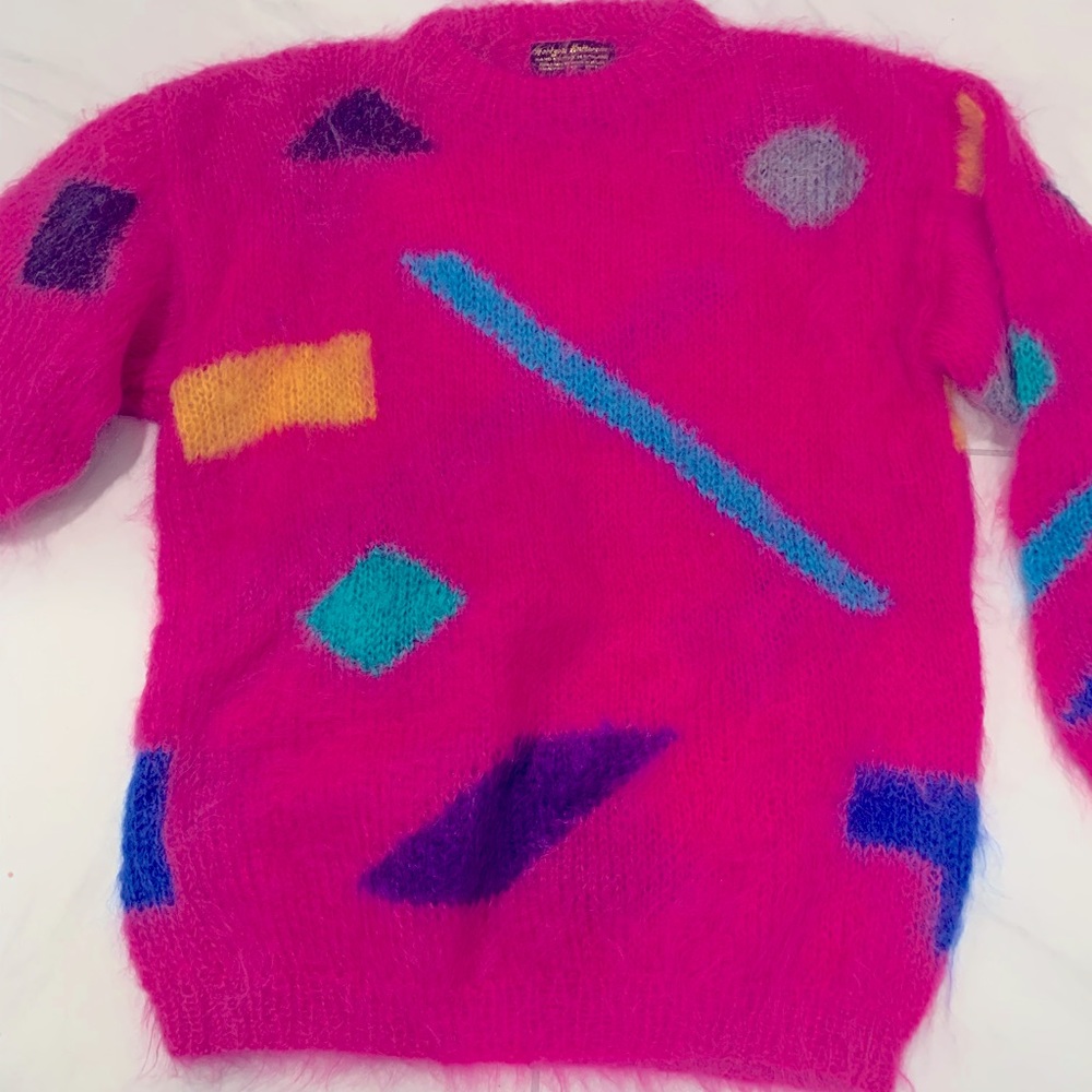 78%Mohair Sweater in Fuschia